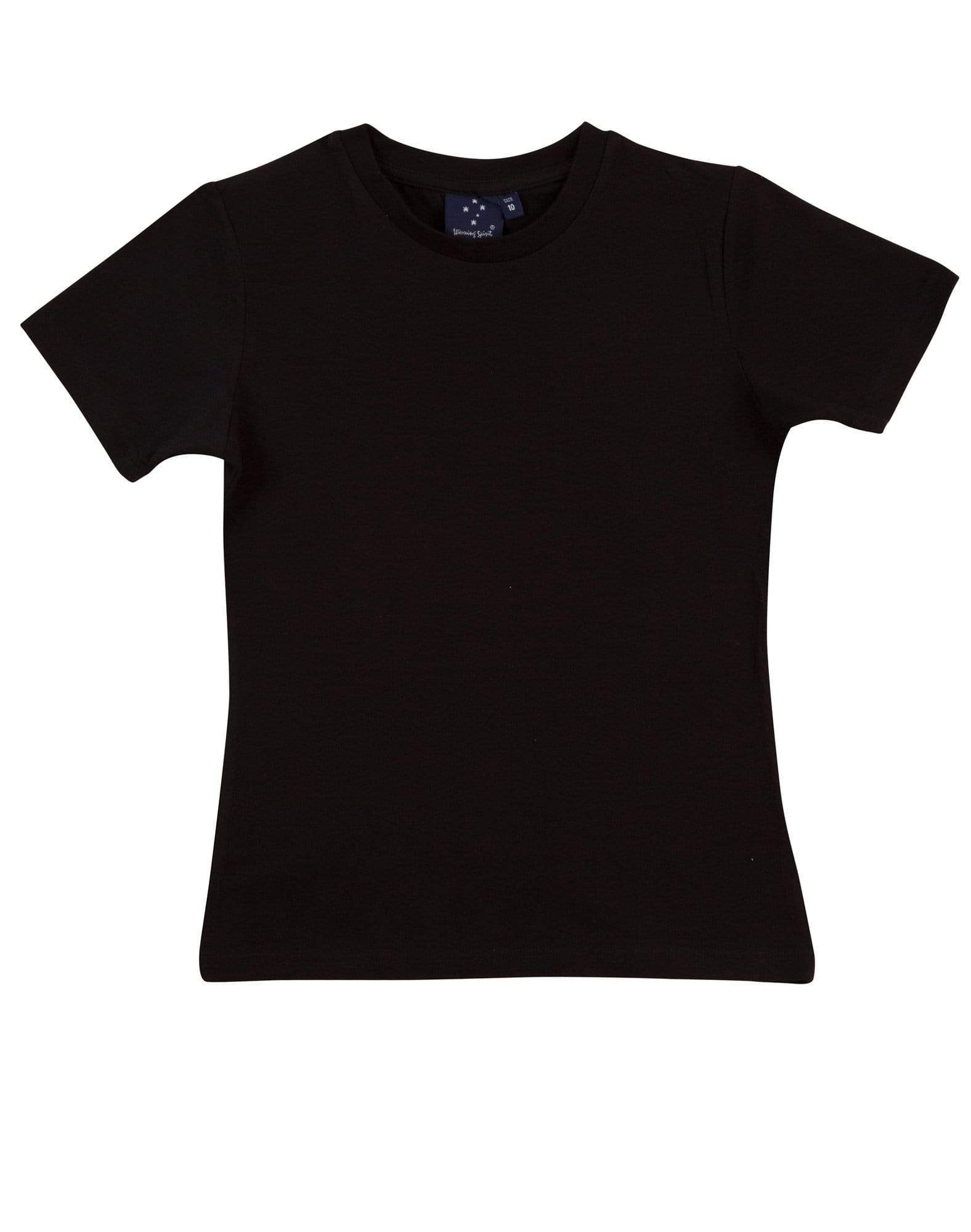 Superfit Tee Shirt Ladies' Ts15 Casual Wear Winning Spirit Black 8 