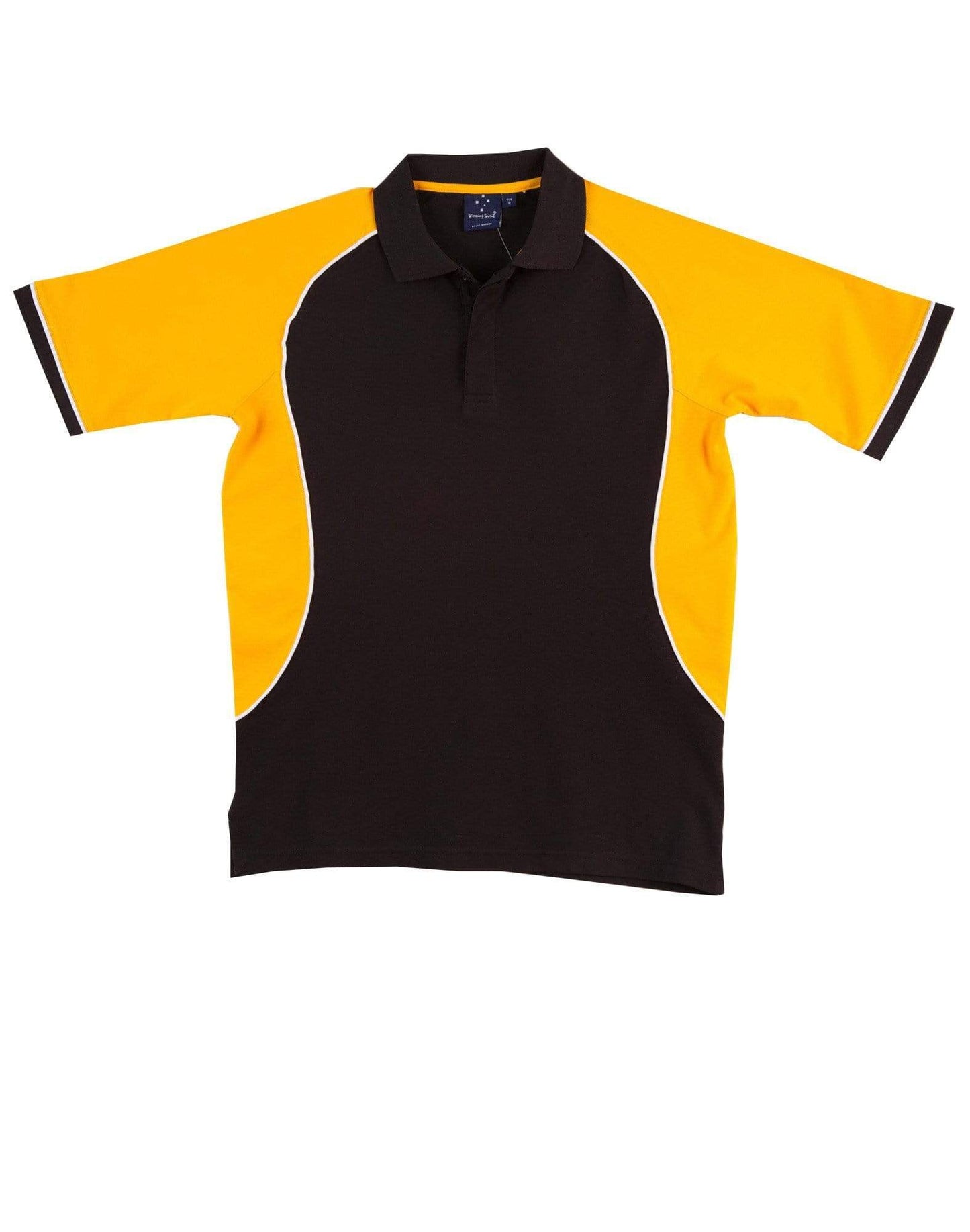 Winning Spirit Arena Polo Shirt  Men's Ps77 Casual Wear Winning Spirit Black/White/Gold S 