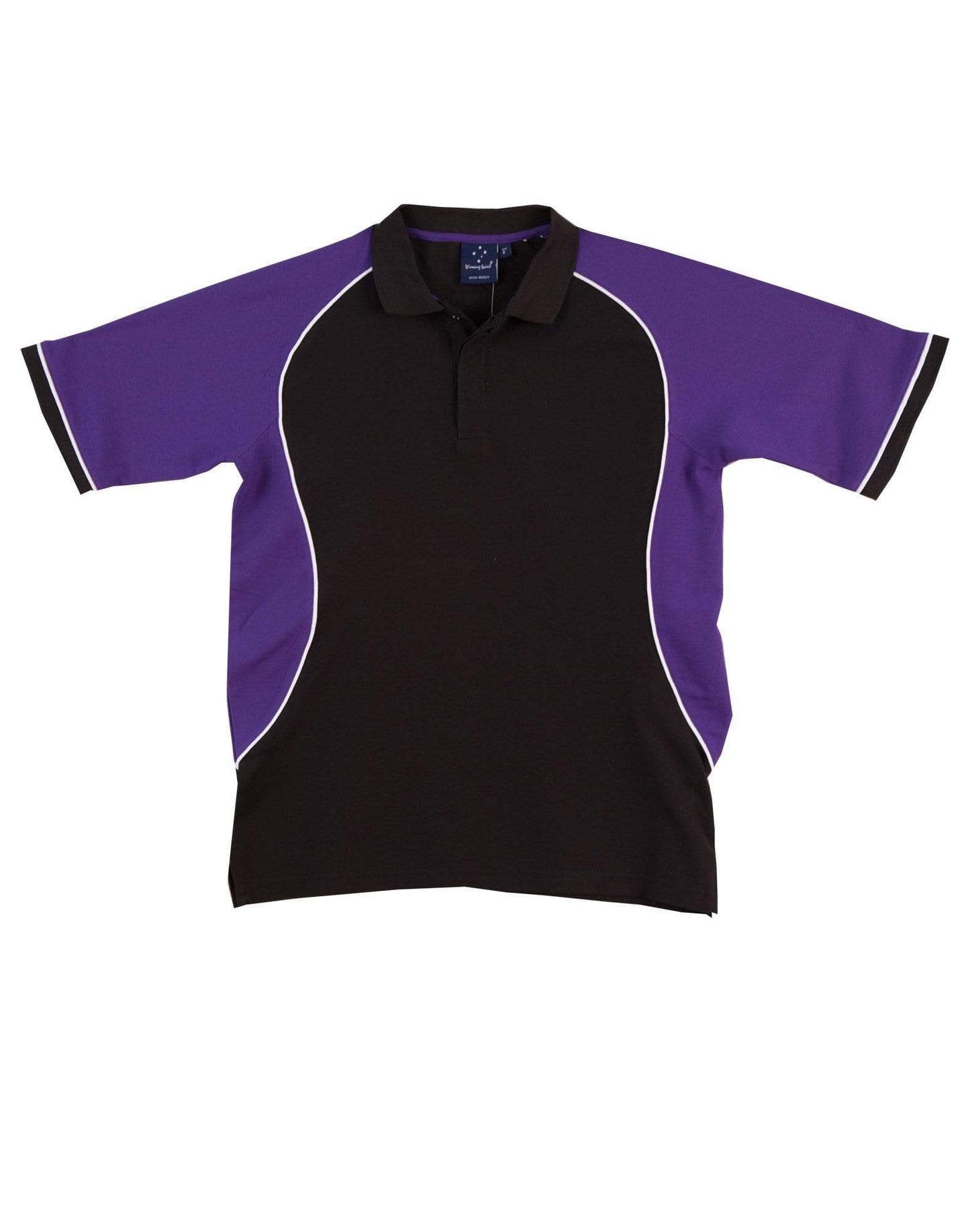 Winning Spirit Arena Polo Shirt  Men's Ps77 Casual Wear Winning Spirit Black/White/Purple S 