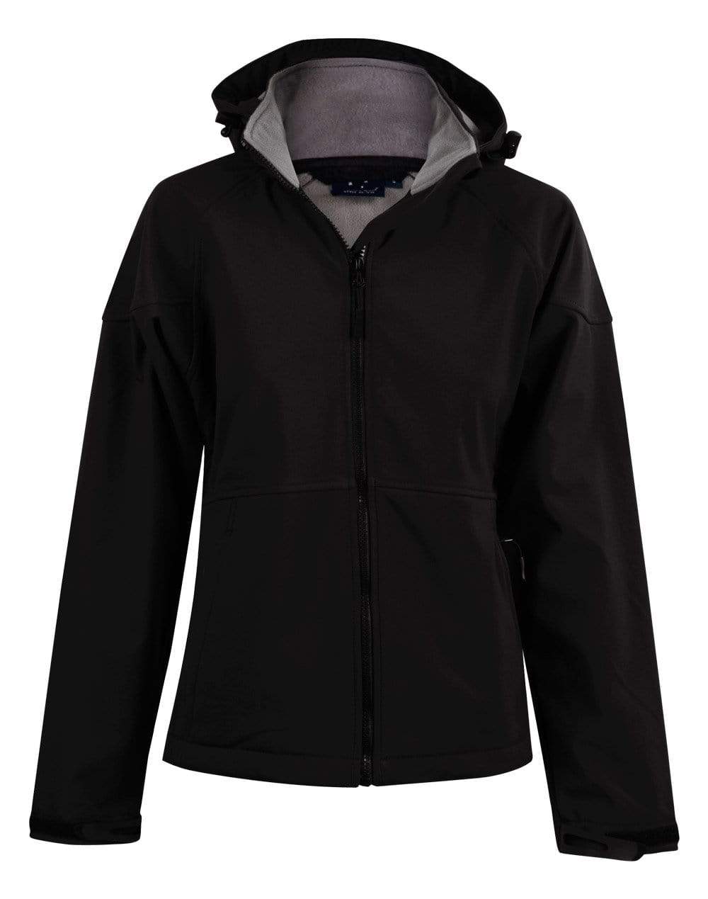 Winning Spirit Aspen Softshell Hood Jacket Ladies' Jk34 Casual Wear Winning Spirit Black/Charcoal 8 