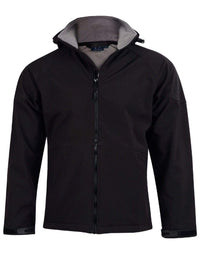 Winning Spirit Aspen Softshell Hood Jacket Men's Jk33 Casual Wear Winning Spirit Black/Charcoal S 