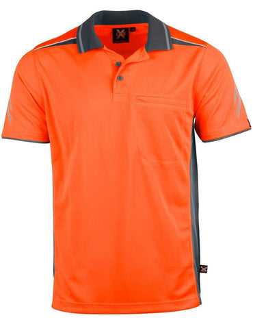 Winning Spirit UNISEX COOLDRY® VENTED POLO PS210 Casual Wear Winning Spirit Orange/Ash 2XS 