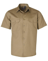 Cotton Drill Short Sleeve Work Shirt WT03 Work Wear Winning Spirit Khaki S 