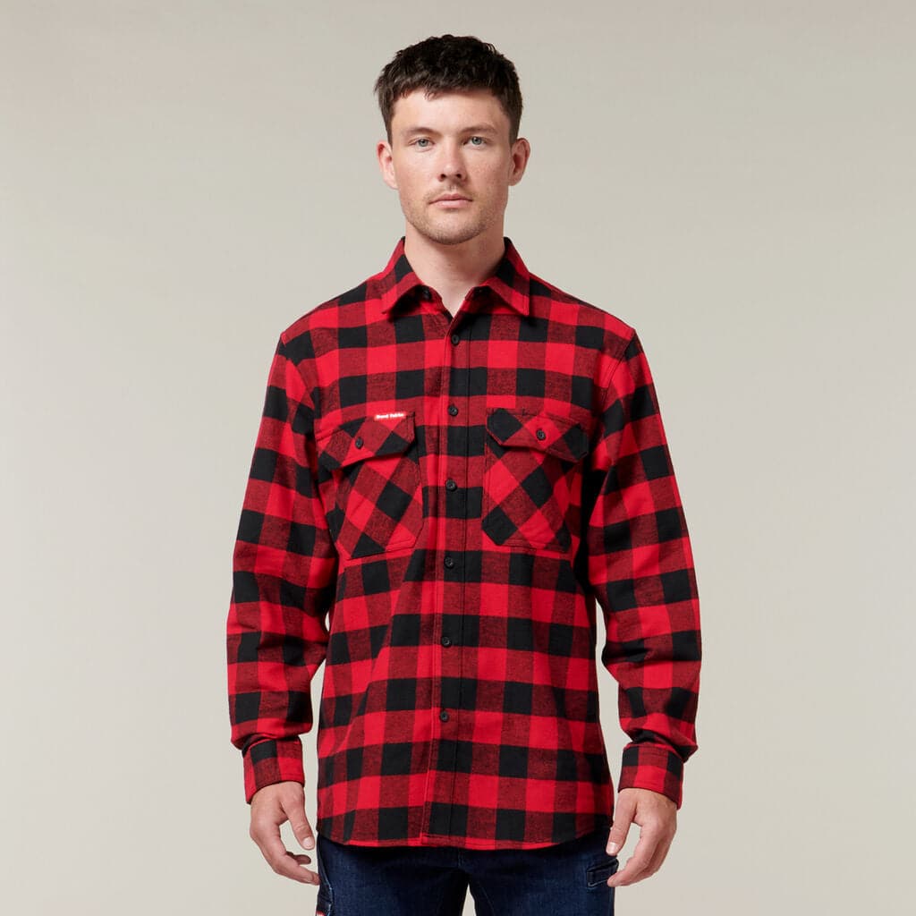 Hard Yakka Long Sleeve Check Flannel Shirt  Y07295  Hard Yakka RED CHECK XS 